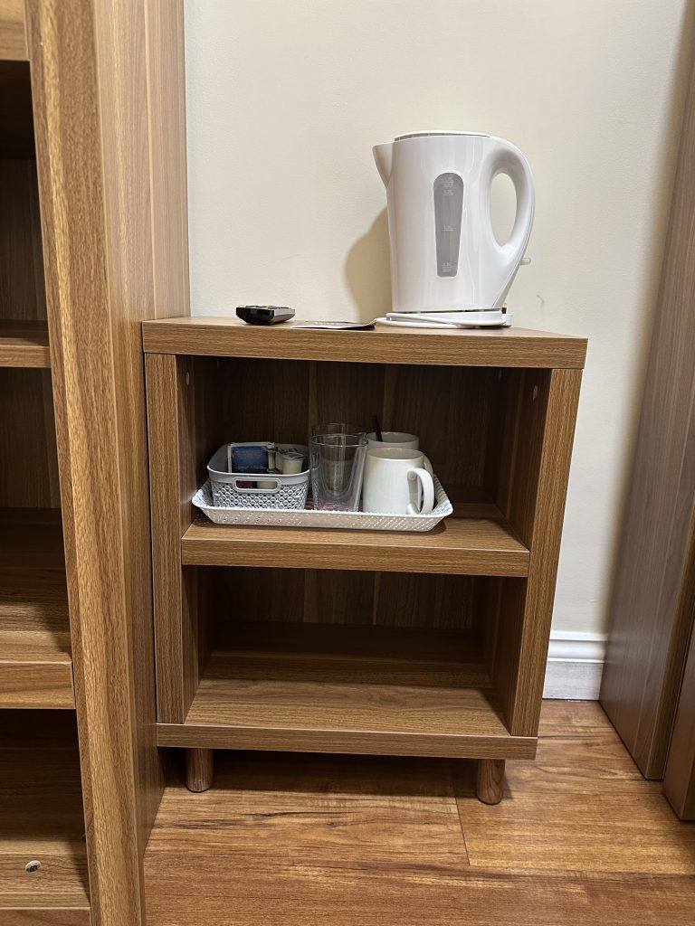 Hotel room setup at Olympia Inn